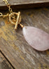 Boho Necklace, Lariat Rose Quartz